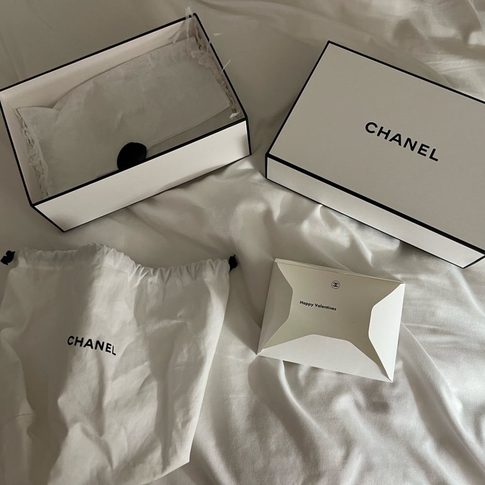 Chanel Box Wrapping and Duster Valentines Day Card